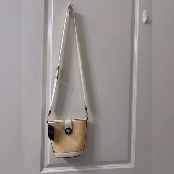 Kate Spade Mini Bucket Straw Crossbody Bag - Picture 1 of 7